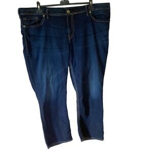 Silver Suki Jeans Women's Plus Size 24x32 Dark Denim Mid Rise Straight Leg